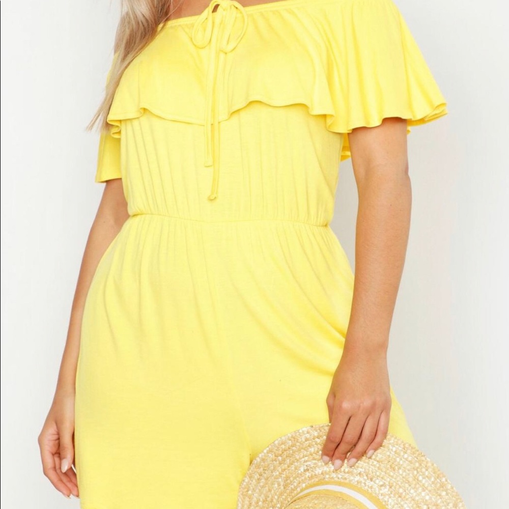 Yellow off the shoulder Romper playsuit